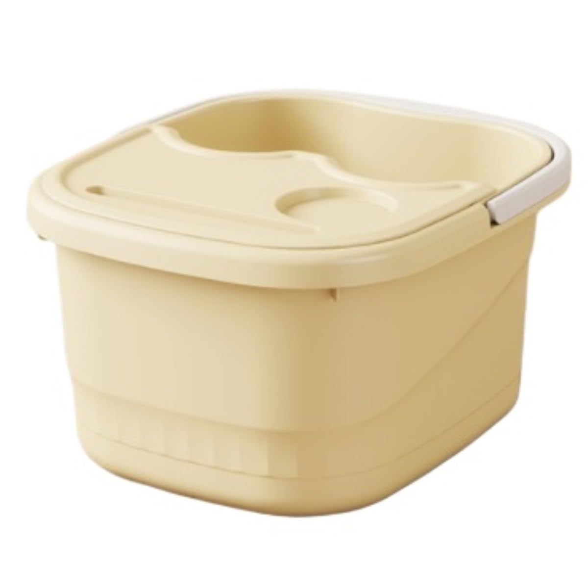 Foot Footbath Bucket Large Foot Soak Tub With Lid Thickened Plastic Bath Basin Bowl For Sauna Soaking Feet(Yellow)