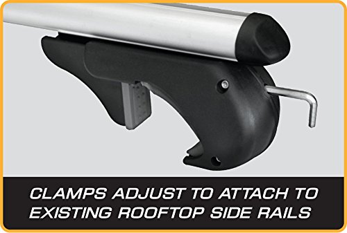 Cargoloc 2-Piece 52" Aluminum Roof Top Cross Bar Set – Fits Maximum 46” Span Across Existing Raised Side Rails With Gap – Features Keyed Locking Mechanism, Silver #TOP2