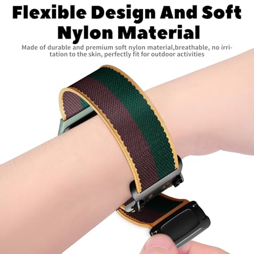 Image of Stretchy Magnetic Buckle Strap Compatible for Apple Watch Band 38mm 40mm 41mm 42mm 44mm 45mm 46mm 49mm Women Men,Nylon Elastic Wristbands for iWatch Series 10 9 8 7 6 SE 5 4 3 2 Ultra Ultra 2