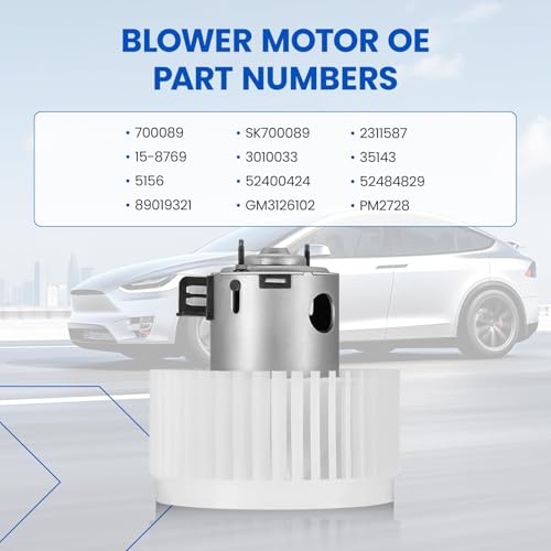 Image of HVAC Blower Motor 700089 Compatible with Chevy Silverado Tahoe, Compatible with GMC Sierra 1500 /2500 /3500 Yukon 15-80387, 2311587 A /C Blower Motor Assembly
