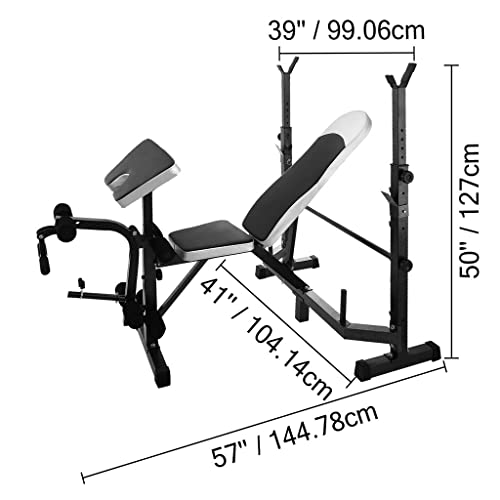 QWVDS Verstelbare Full Body Workout Bank Opvouwbare Bank Multifunctionele Utility Gewichthefbank - Image 3