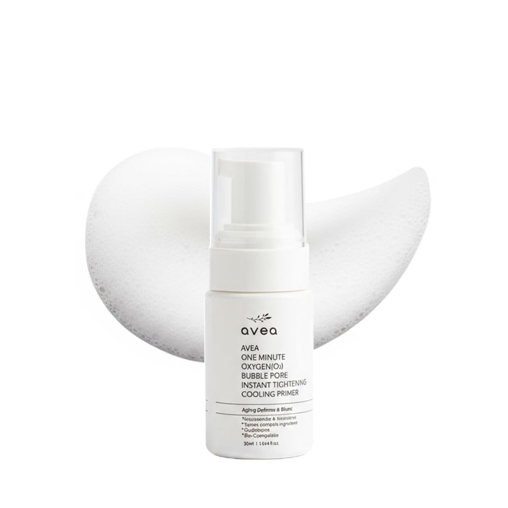 AVEA 1 Minute Bubble Primer – Smoothing, Hydrating & Illuminating Makeup Base with Niacinamide & 12 Peptides, K-Beauty Instant Primer for Radiant, Pore-Refined & Glow Skin, 1.014 fl oz / 30ml 1.01 Fl Oz (Pack of 1)