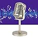 Facmogu Retro Microphone Props Model, Vintage Prop Mic, Fake Plastic Microphone Stage Table Ornament for Halloween Wedding Birthday Party Decoration - Gold