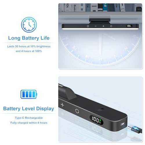 Image of WILLED 3W Dimmable Mirror Lights,3 Colors Adjustable Wall Light with 120 LED,Touch Control,2000mAh Rechargeable Battery Makeup Light, Magnetic Stick Light Bar for Cabinet,Kitchen,Closet,Bedside,Desk