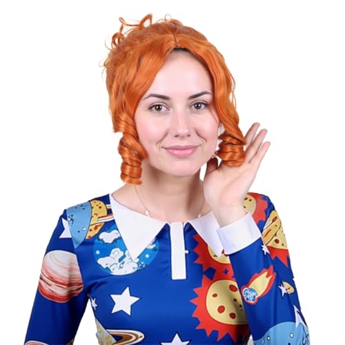 FantaLook Orange Teacher Cosplay Wig for Women Heat Resistant Synthetic Wig for Halloween