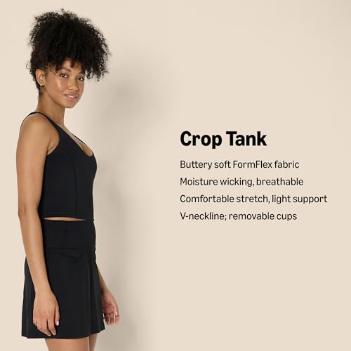 Amazon Essentials Women's Active FormFlex Buttery Soft Light Support Crop Tank with Bra2