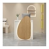 ModernDesk con cajón con cerradura, mostrador frontal de madera blanca, elegante caja registradora para oficinas y salones, mostrador de pago al por menor, 60 cm