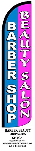 Barber Shop Beauty Salon Windless Swooper Feather Banner Flag Sign