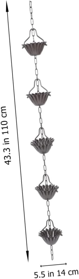 Hemoton Aluminum Alloy Rain Chain for Garden Decorative and Functional Gutter Rain Chain Petal Design Unique Gutter Villa Roofs