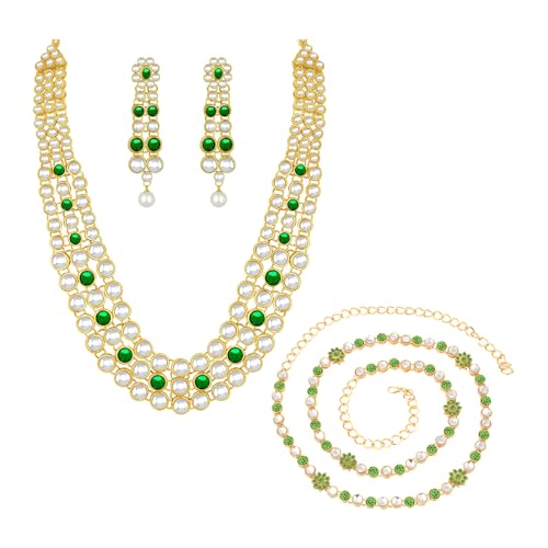 Image of Peora Anuskha Sharma Inspired Kundan Necklace & Jewelry Set Gift For Women