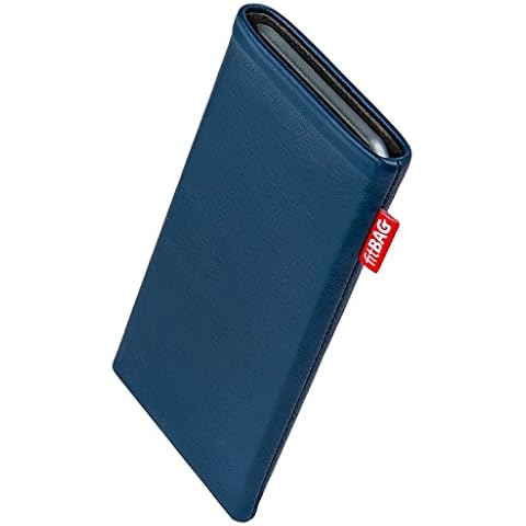 fitBAG Beat Blue Custom Tailored Sleeve for Apple iPhone 16 Pro 6.3" | Made in Germany | Fine Nappa Leather Pouch case Cover with Microfibre Lining for Display Cleaning Cover