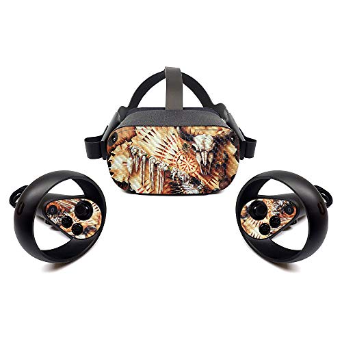 MightySkins Carbon Fiber Skin for Oculus Quest - Plains Medicine | Protective, Durable Textured Carbon Fiber Finish | Easy to Apply, Remove, and Change Styles | Made in The USA