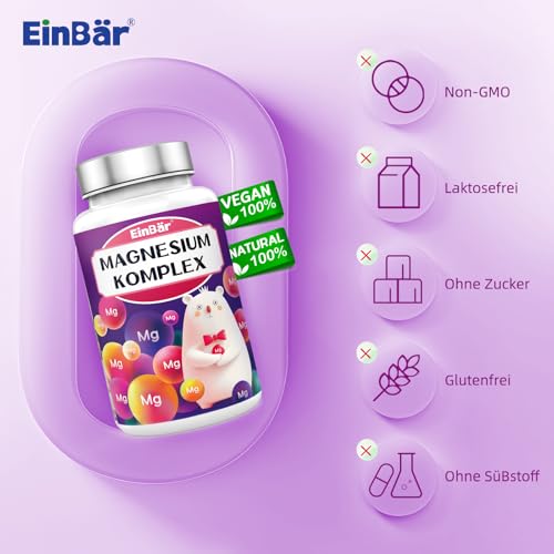 Magnesium-Malat Einbär Magnesium Komplex mit 400mg pro Tagesdosis