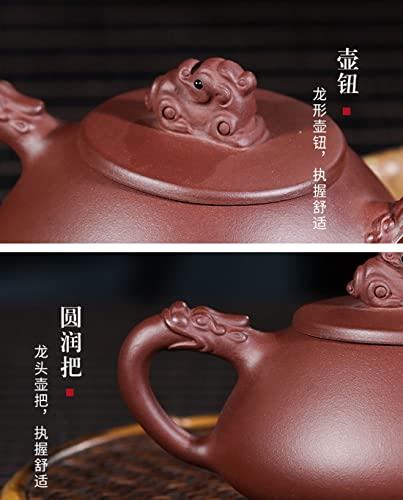 Teapot 8.5Oz Chinese Yixing Zisha Clay Tea Pot Handmade Ceramic Shipiao Pottery Purple Mud Kungfu Kettle Filter Loose Puer #TOP5