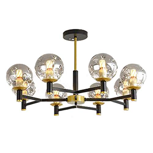 Plafonnier Spoutnik industriel noir et or à 10 lumières pour éclairage de restaurant