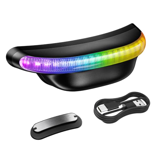 Autolizer H2 Motorcycle Helmet Light - Rechargeable LED Brake/Running Light for Safety G-Sensor for Brake mode 18-Hour Runtime Easy Install Enhanced Night Visibility