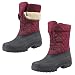 Knixmax Outdoor Winterstiefel Damen Warm Gefütterte Schneestiefel Winterschuhe mit wasserdichtem Obermaterial und rutschfesten Sohlen Geeignet für die Schneesaison im Winter Wein EU37