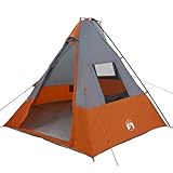 Tienda de campaña familiar Homelen Outdoor Camping para 12 personas, color gris y naranja, de tafetán, 833 x 585 x 216 cm, impermeable, con 5 habitaciones, para camping familiar, aventura grupal