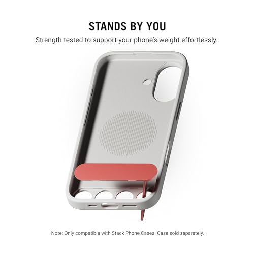 Image of DailyObjects Stack Phone Kickstand /Phone Stand /Mobile Holder, Vertical and Horizontal Stand, Adjustable Angle, Compatible with iPhone - Coral Red