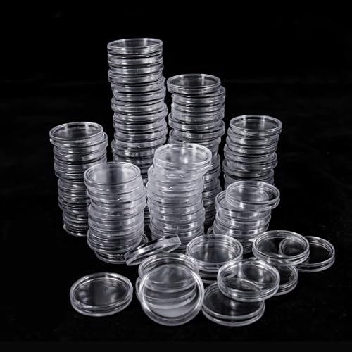 100 cápsulas transparentes para monedas de 18mm miniatura 3