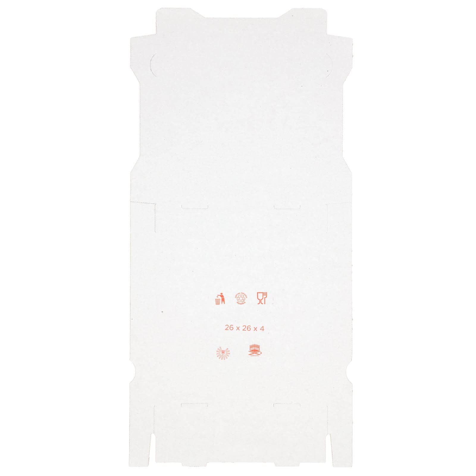 Boîtes à pizza KK Verpackungen | 100 pièces, 26x26x4 cm, boîtes à pizza Francia en blanc vierge | Boîtes à pizza de haute qualité sans motif