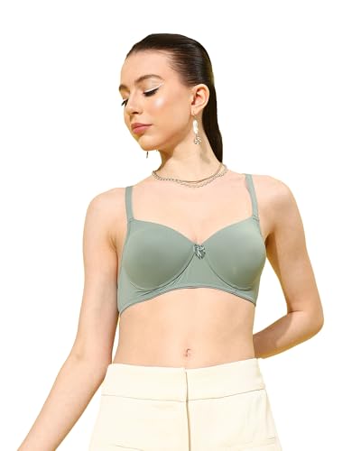 Image of Leading Lady Women Printed Lightly Padded Non Wired Seamless T-Shirt Bras | Adjustable Straps | Full Coverage | Everyday Bra (Pack of 1)