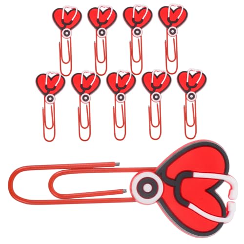 TEHAUX 10個 かわいい入りカラフル紙クリップブックマーク 多機能しおり 文房具 用 オフィスや学校に