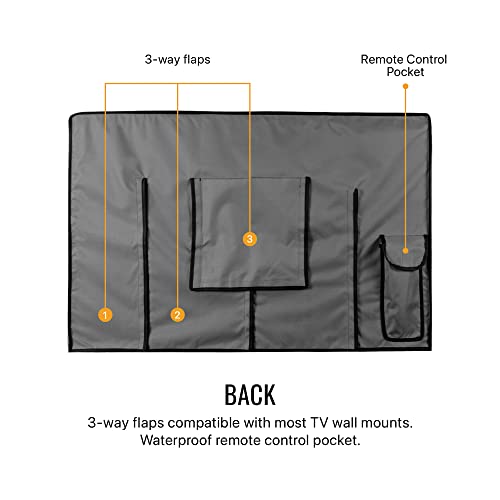 KHOMO GEAR Outdoor TV Cover Universal Weatherproof Protector for 55 - 58 Inch TV - Fits Most Mounts & Brackets, Grey