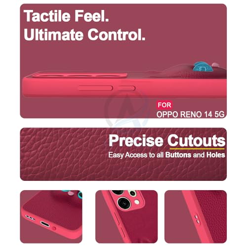 Image of AESTMO Back Case Cover for Oppo Reno 14 5G Back Cover | 3D Cat Cover | Leather Finish | Full Body Protection | Camera Protection Back Cover for Oppo Reno 14 5G (Pink)