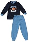 Schiesser Jungen Pyjama 136043-803, Gr. 98 (2Y), Blau (803-dunkelblau)