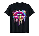 Bunte Lippen Kussmund 80er Retro Party Style