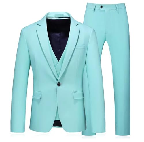 Costume 3 pièces hommes veste double boutonnée gilet pantalon ajusté