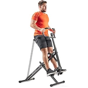 Sunny Health & Fitness Row-N-Ride Plus, Heavy Duty Assisted Squat Machine with 300 LB Max Weight Capacity, Adjustable Resistance and Thick Padded Seat – NO. 077PLUS