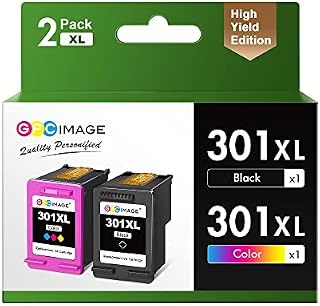 GPC Image Remanufactured 301XL ink cartridges replace for HP 301 combo Pack for HP Deskjet 1000 1050 1510 2050 2510 2540 3050 OfficeJet 2620 2622 Envy 4500 4502 5530 5532 5534 5536 (Black,Tri-Colour)