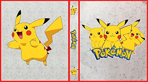 Álbum Pokémon Pasta Fichário + 10 Folhas + 5 Cards + Brinde (3 Pikachu)