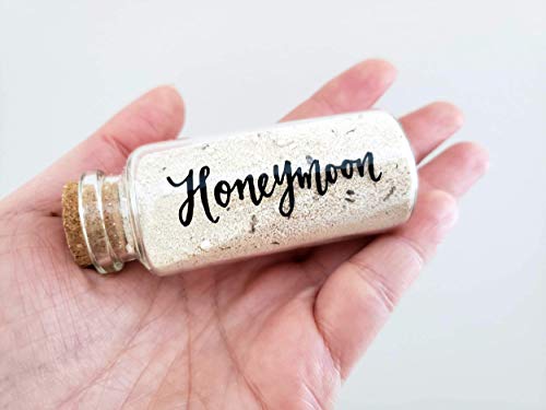 Personalized Honeymoon Sand Keepsake Jar – Unique Travel Gift for Newlyweds, Ideal for Bridal Showers and Wedding Registries – 40ml Glass Memory Container - Image 2
