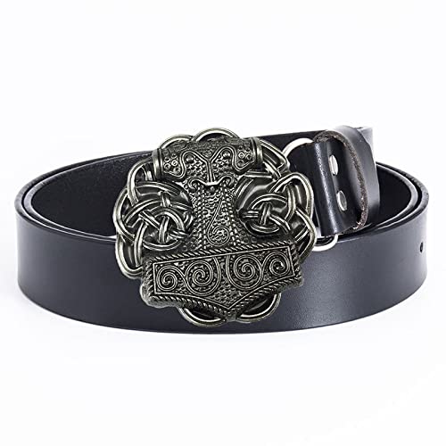 JINGMEIQQ Mode Keltischer Knoten Muster Schnalle Leder Gürtel Herren Jeans Casual Gürtel Beliebt Cowboy Bund Männliche Kleidung Accessoires Riemen, Schwarzer Gürtel, 110Cm (43,3 Zoll) Cover