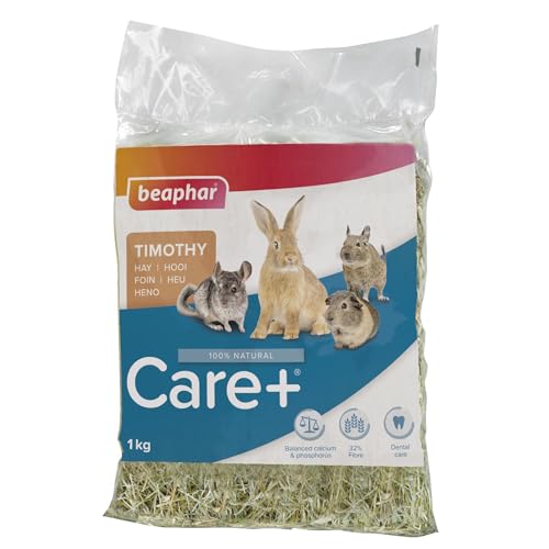 BEAPHAR – Care+ – Timothy, Foin de Phléoles pour Rongeur et Lapin – Riche en Fibres – Participe à l'usure Naturelle des Dents – Bonne Digestion – Ratio Optimal Calcium et Phosphore – Sac de 1kg