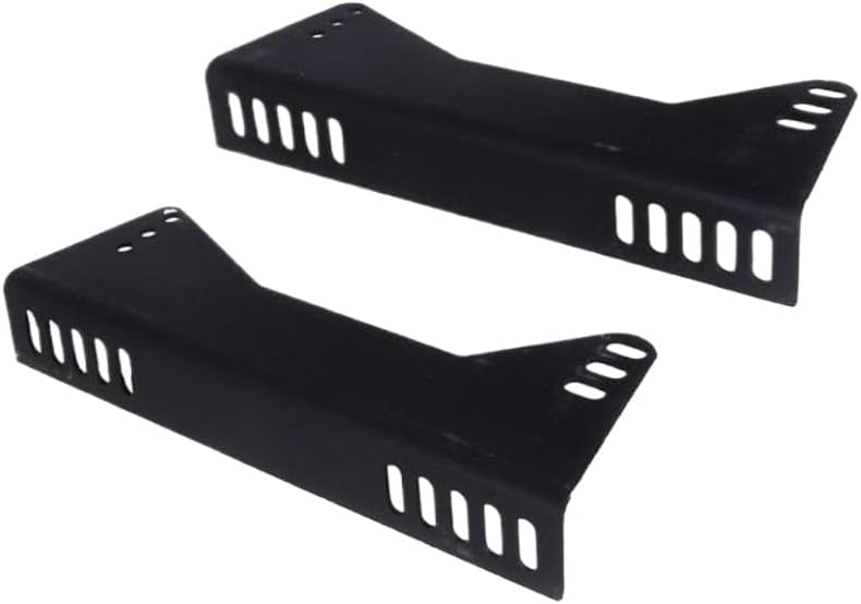2X Metal Bucket Seats Mounting Brackets Easy Installation Hardware Accessories Compatible with Automotive Vehicle Models Replacement for L Bracket Black