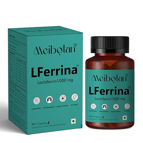 Image of Lactoferrin supplement multifunctional protein, Antimicrobial, Antiinflammatory, Production of white blood cells, Regulates iron metabolism, Digestion Support- 60 Veg Capsules
