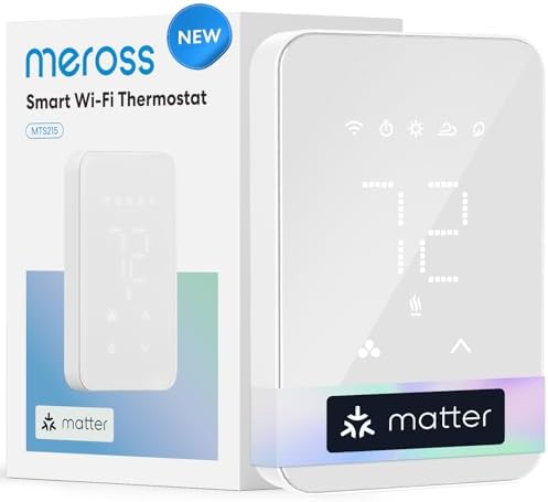 meross Matter Smart Thermostat for Electric Baseboard Heater, Works with Alexa, HomeKit, Google, SmartThings, Programmable WiFi Thermostat for House, Energy Saving, App & Voice Control for Smart Home