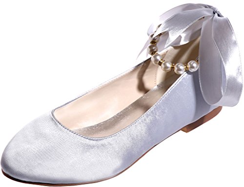 Chaussures plates à enfiler femme bout rond confort slip-on perles élégantes