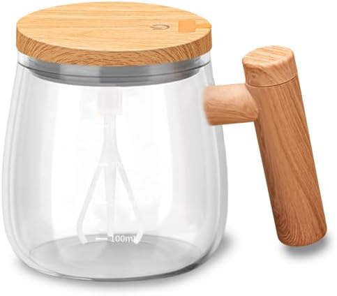 FOVNOT Self Stirring Coffee Mug, 400ML Electric Mixing Cup High Borosilicate Glass Self Stirring Mug Chargeable Electric High Speed Mixing Cup Suitable for Coffee/Milk/Hot Chocolate
