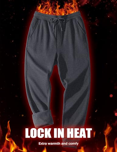 MAGCOMSEN Men's Fleece Joggers Winter Thermal Warm Pants Thicken Fleece Lined Athletic Casual Sweatpants with 3 Pockets4