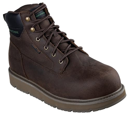 Skechers Men's Skechers X John Deere Men's Waterproof Flex-wedge Ranger Work Boots - Hollow Rapids Construction Boot, Brown, 11.5 X-Wide