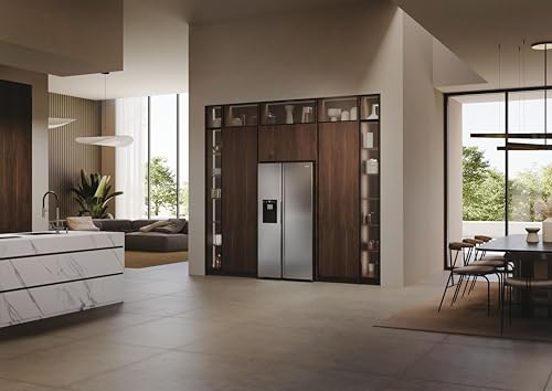 Haier Side by Side 90 Series 7 HSW79F18CIMM Réfrigérateur/Distributeur d'eau et de glaçons/Total No Frost/Capacité utile XXL/WiFi & application hOn/éclairage Daylight/façade en acier inoxydable