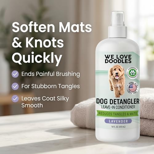 Dog Detangler Spray, Leave-in Conditioner Spray for Dogs, Lavender, 16 OZ