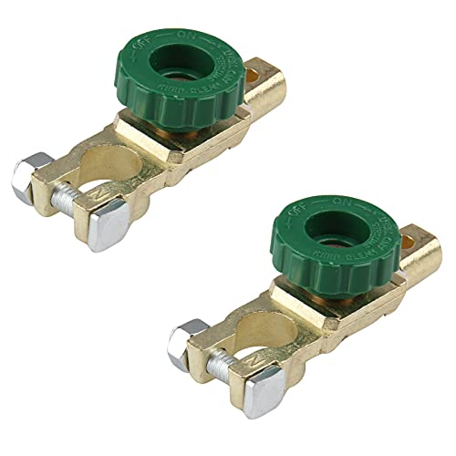 ANTS PART 2Pcs Auto Battery Terminal Disconnect Master Switch Cut-Off Brass