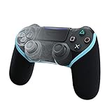 SMART GRIP Controller Hülle - kompatibel zu PS4 - Das ultimative Controller Anti-Sweat und Anti-Rutsch Upgrade, Waschbar (Schwarz/Hellblau)