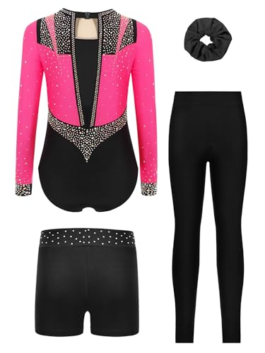 Costume patinage artistique fille et ensemble de gymnastique avec pantalon